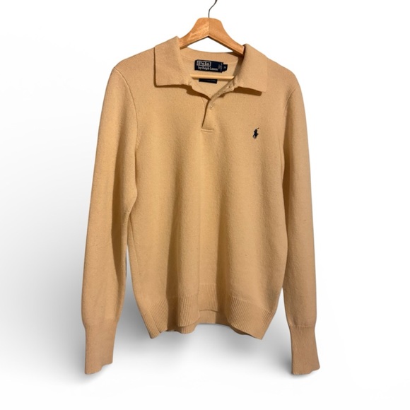 Polo Ralph Lauren long-sleeve knit polo shirt lambswool size M - Picture 2 of 10